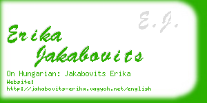 erika jakabovits business card